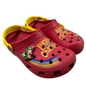 Lucky Charms Magically Delicious Red Crocs Used Size 4 Mens‎ & 6 Women's